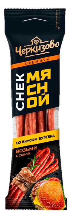 Снек мясной сырокопченый Черкизово Премиум Колбаски со вкусом бургера, 70 г