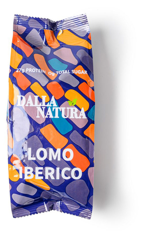 Мясные снеки сыровяленые Ломо Dalla Natura Lomo Iberico из свинины остро-пряные, 28 г