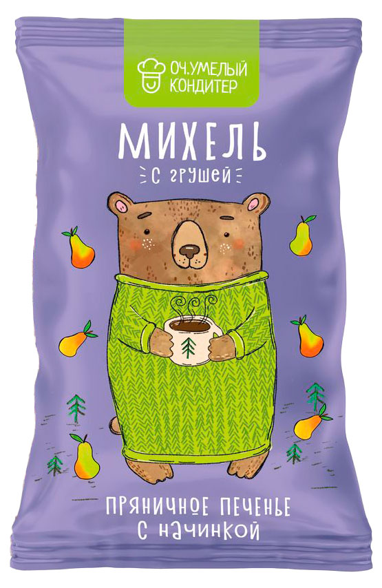 Печенье сдобное пряничное Оч.Умелый Кондитер Михель с грушевой начинкой, 80 г