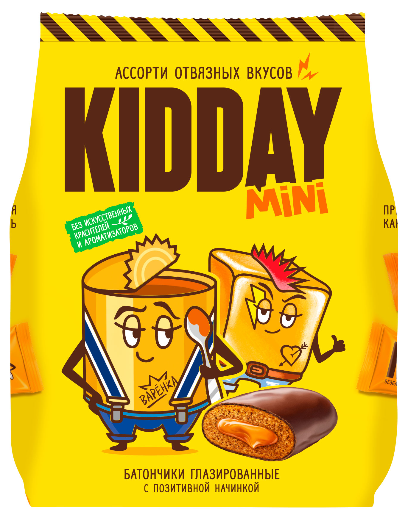 Батончики шоколадные Kidday mini карамель и сгущенка, 300 г