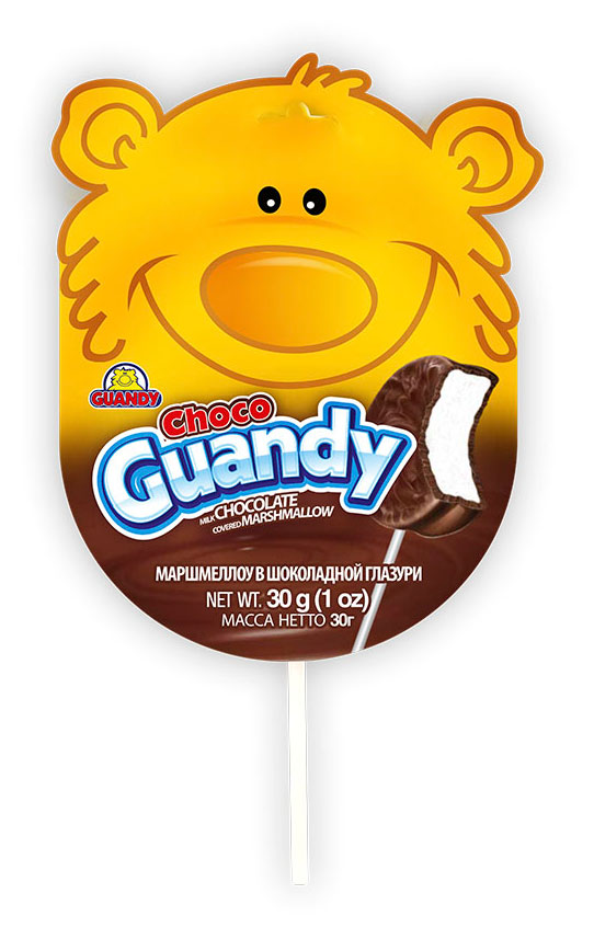 Маршмеллоу на палочке Guandy Мишка в шоколаде Гватемала, 30 г