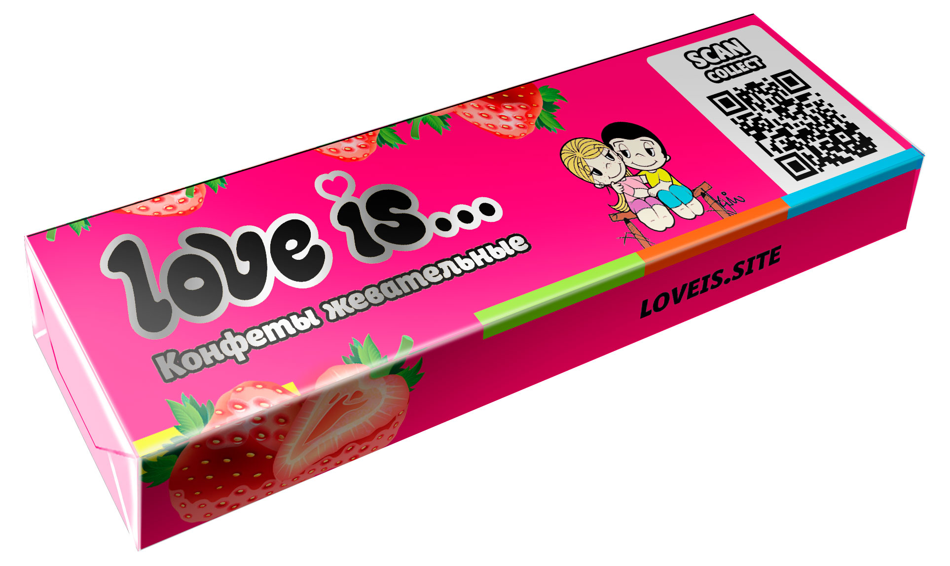 Конфета жевательная Love Is клубника, 20 г
