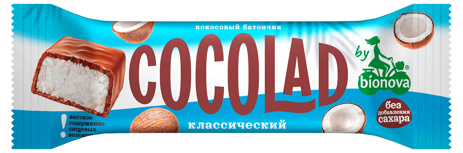 Батончик кокосовый Bionova Cocolad без добавления сахара, 40 г