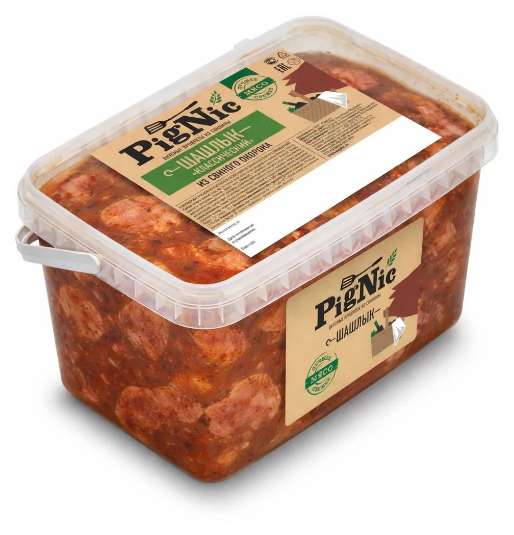 Шашлык из свиного окорока Pignic Классический охлажденный, ~ 1,9 кг