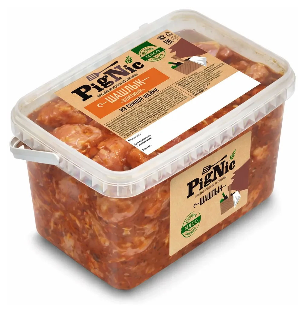 Шашлык из свиной шейки Pignic Элитный охлажденный, ~ 1,9 кг