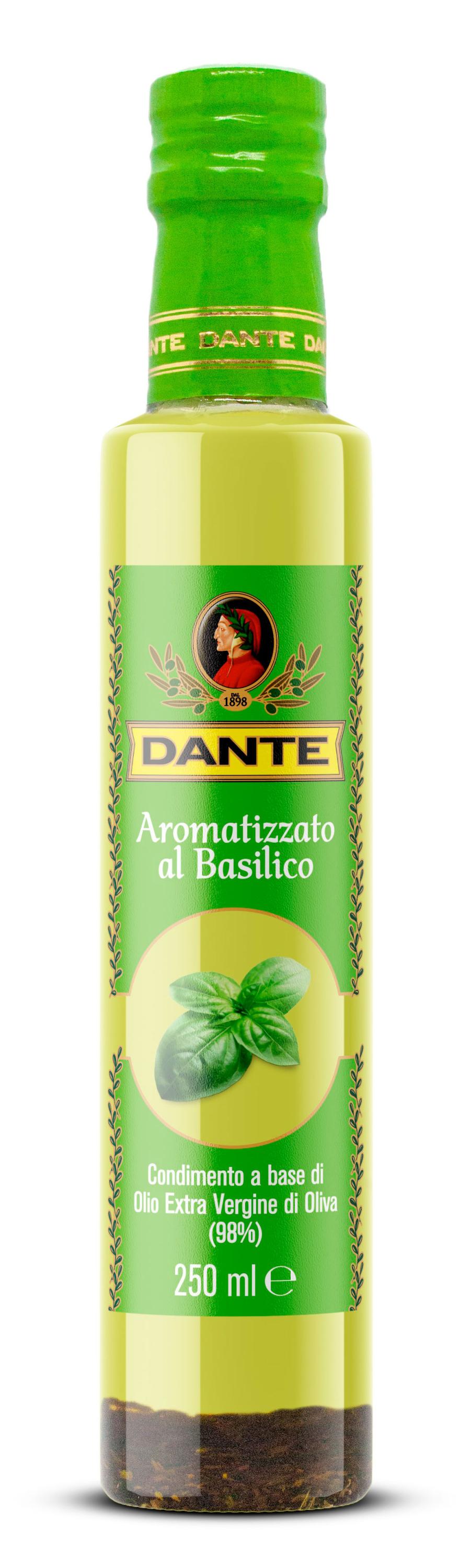Масло оливковое Olio Dante Extra Virgin нерафинированное с базиликом Италия, 250 мл