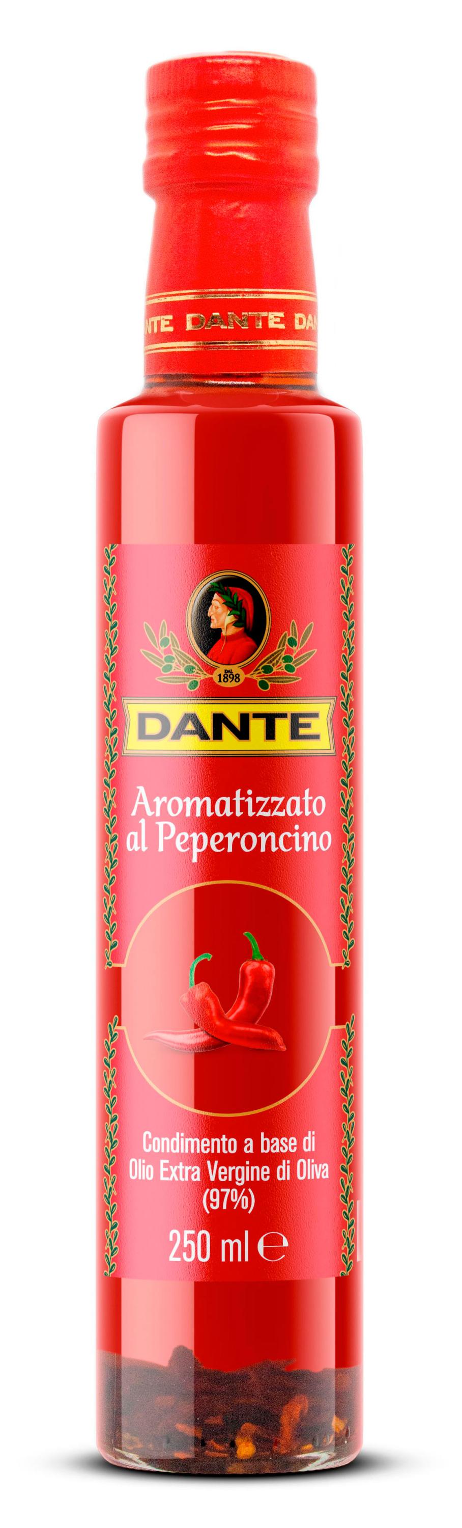 Масло оливковое Olio Dante Extra Virgin нерафинированное с перцем чили Италия, 250 мл