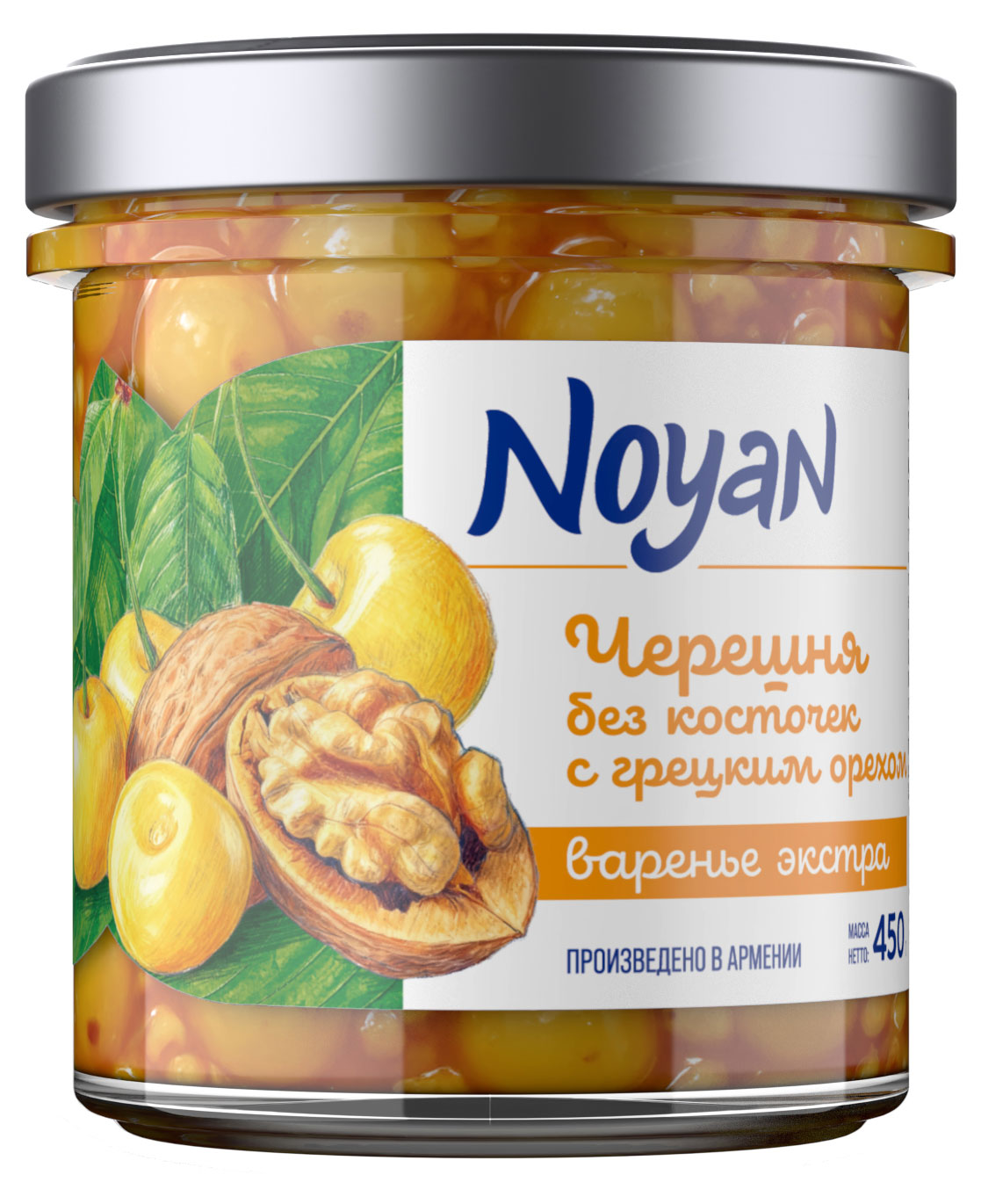 Варенье Noyan черешня без косточек с грецким орехом Армения, 450 г