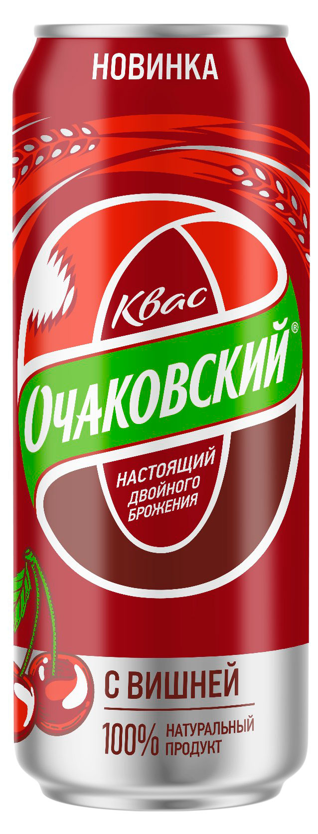 Квас Очаковский двойного брожения фильтрованный с вишней, 450 мл