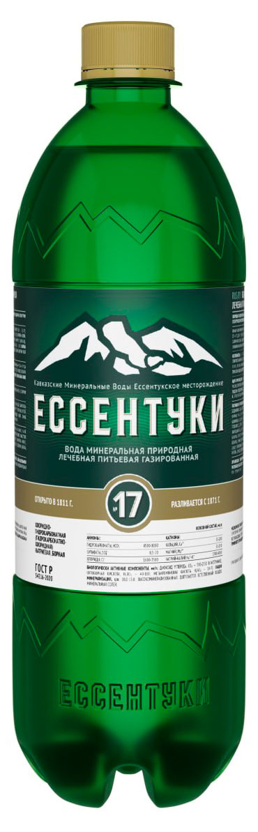 Вода минеральная лечебная Ессентуки 17 газированная, 750 мл