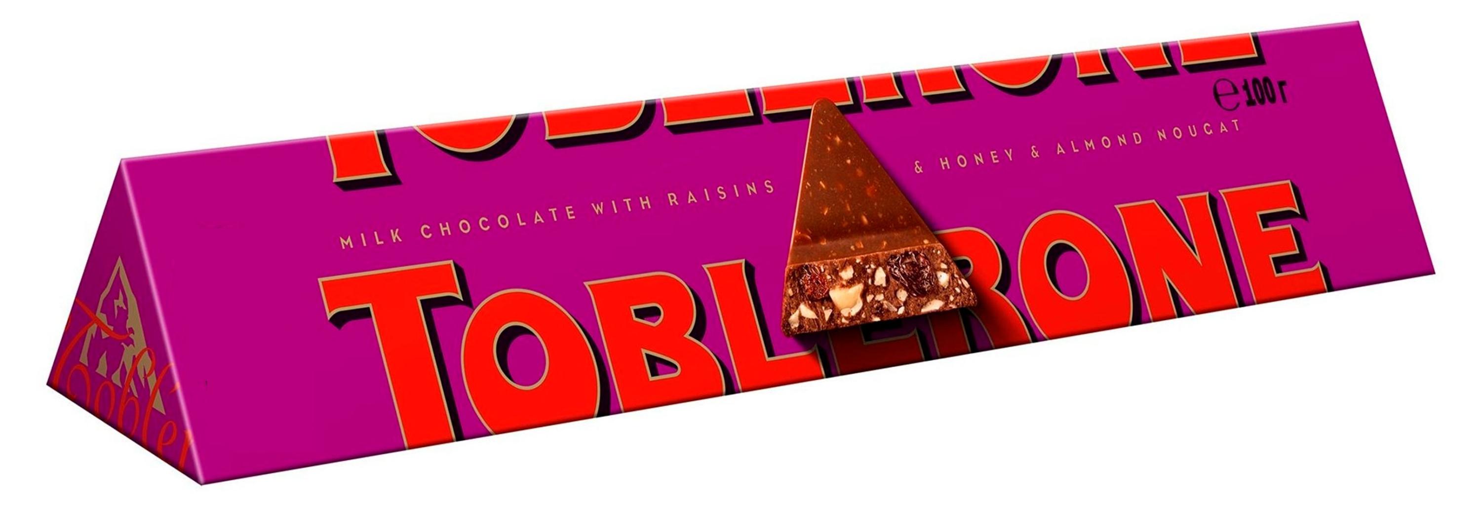 Шоколад молочный Toblerone с изюмом и медово-миндальной нугой Швейцария, 100 г