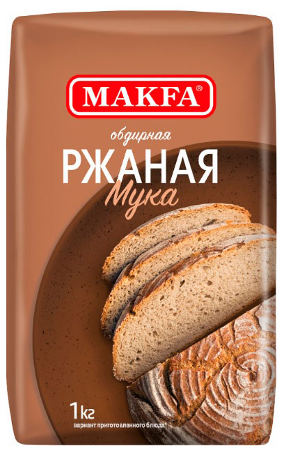 Мука ржаная Makfa обдирная, 1 кг