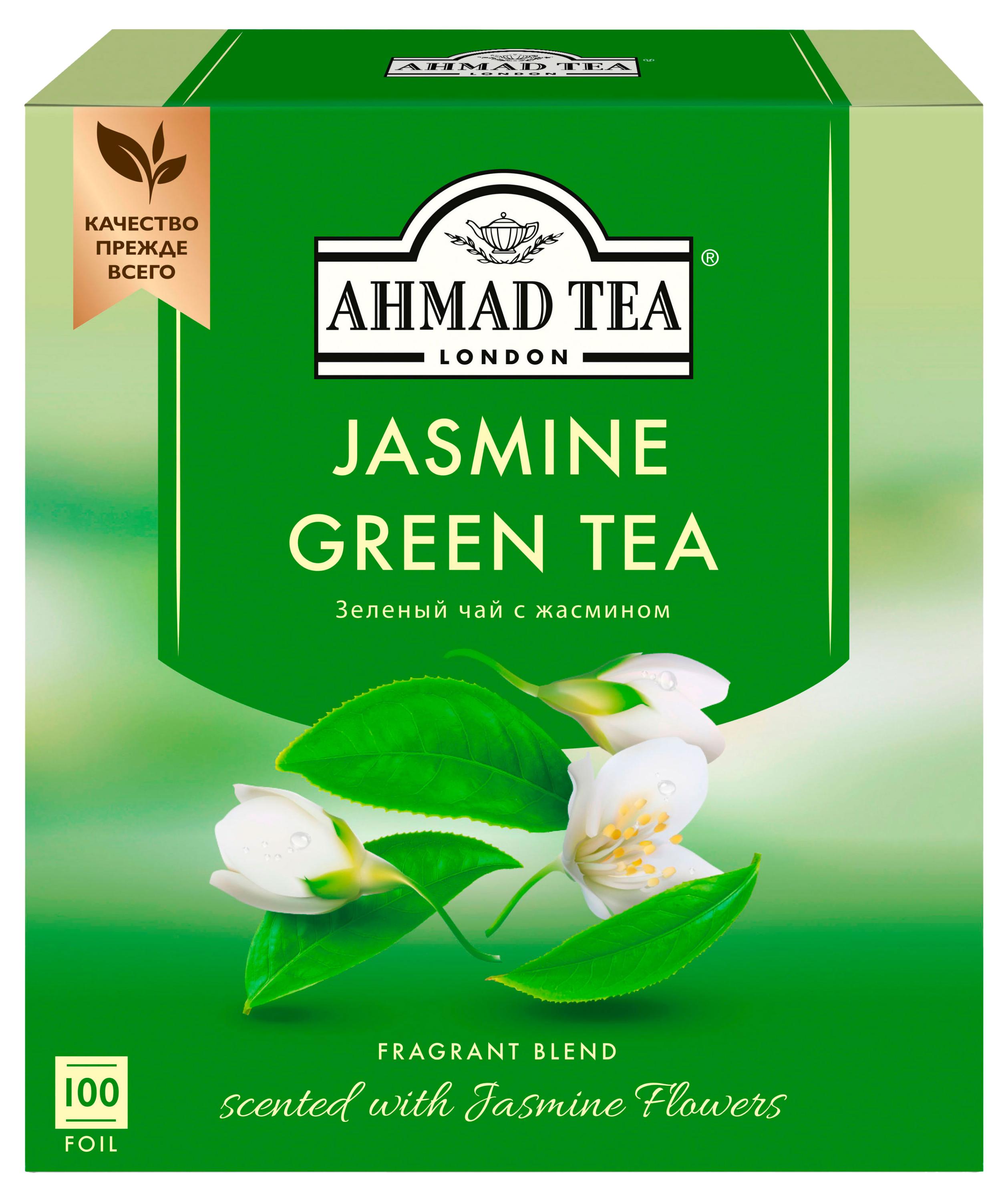 Чай зеленый Ahmad Tea с жасмином в пакетиках, 100х2 г