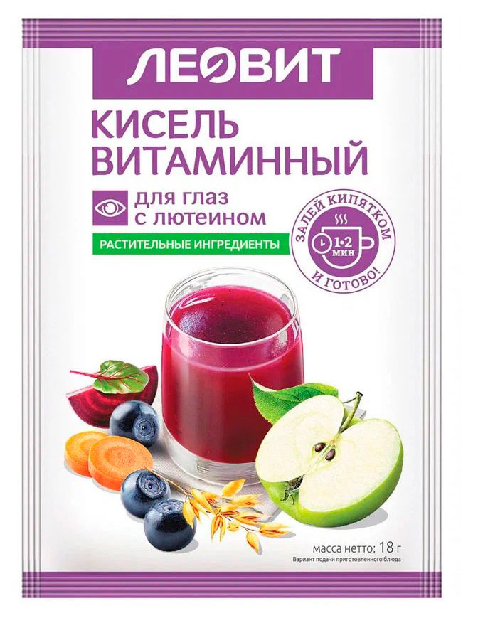 Кисель Леовит Витаминный для глаз с черникой и лютеином, 90 г