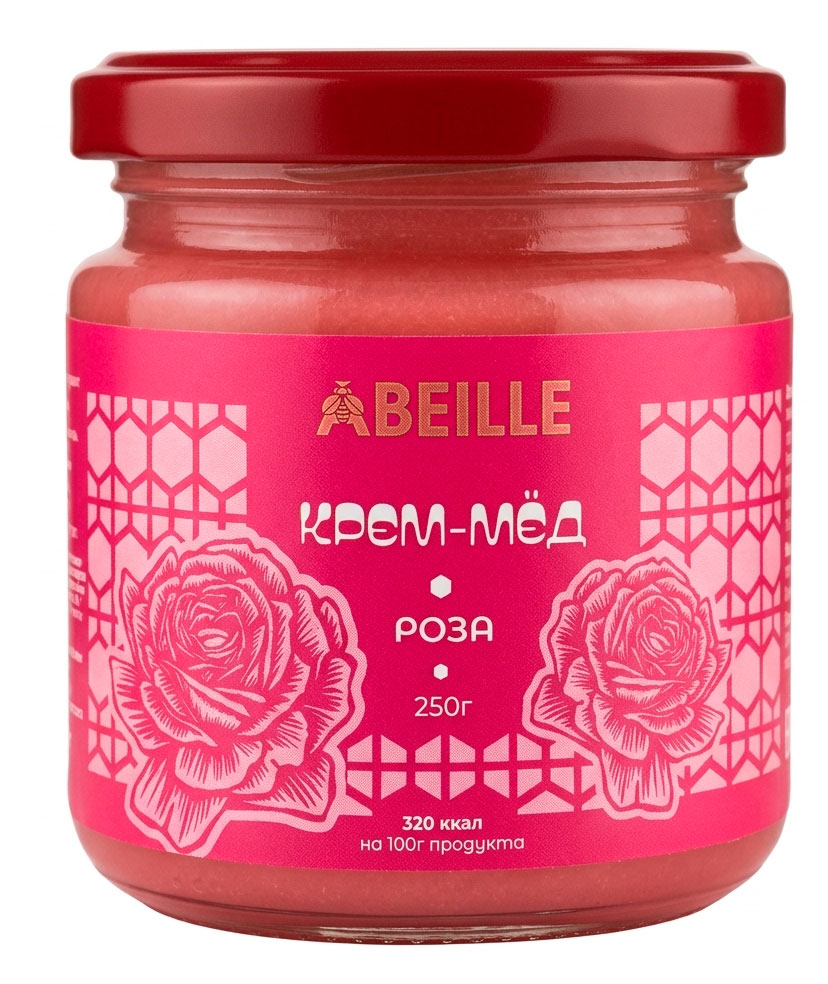 Крем-мед цветочный Abeille с розой, 250 г