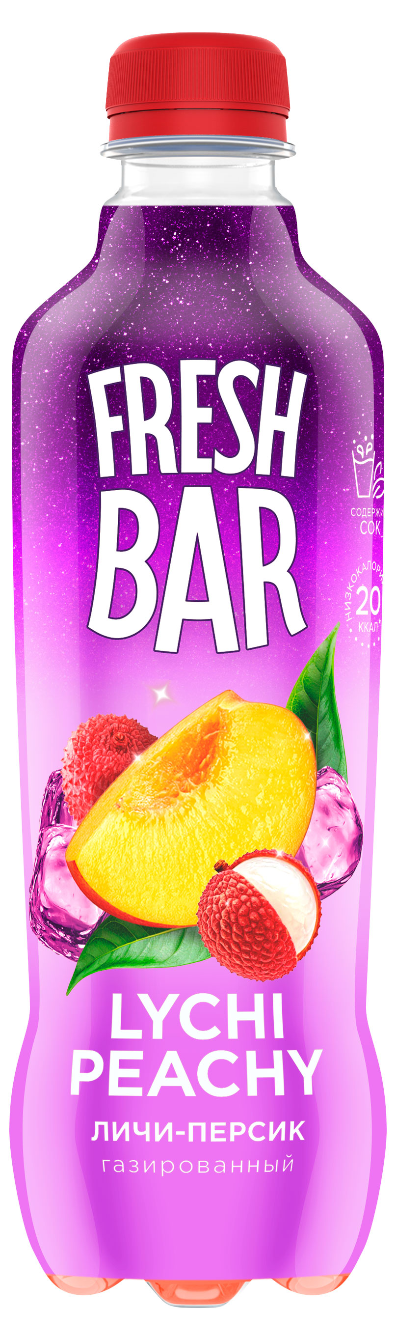 Напиток газированный Fresh Bar личи-персик, 480 мл