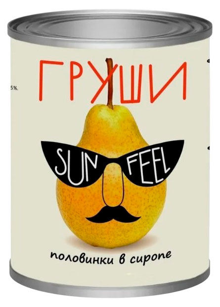 Груши Sunfeel половинки в сиропе Китай, 850 мл