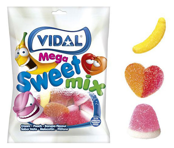Мармелад жевательный VIDAL Mega sweet mix Испания, 90 г