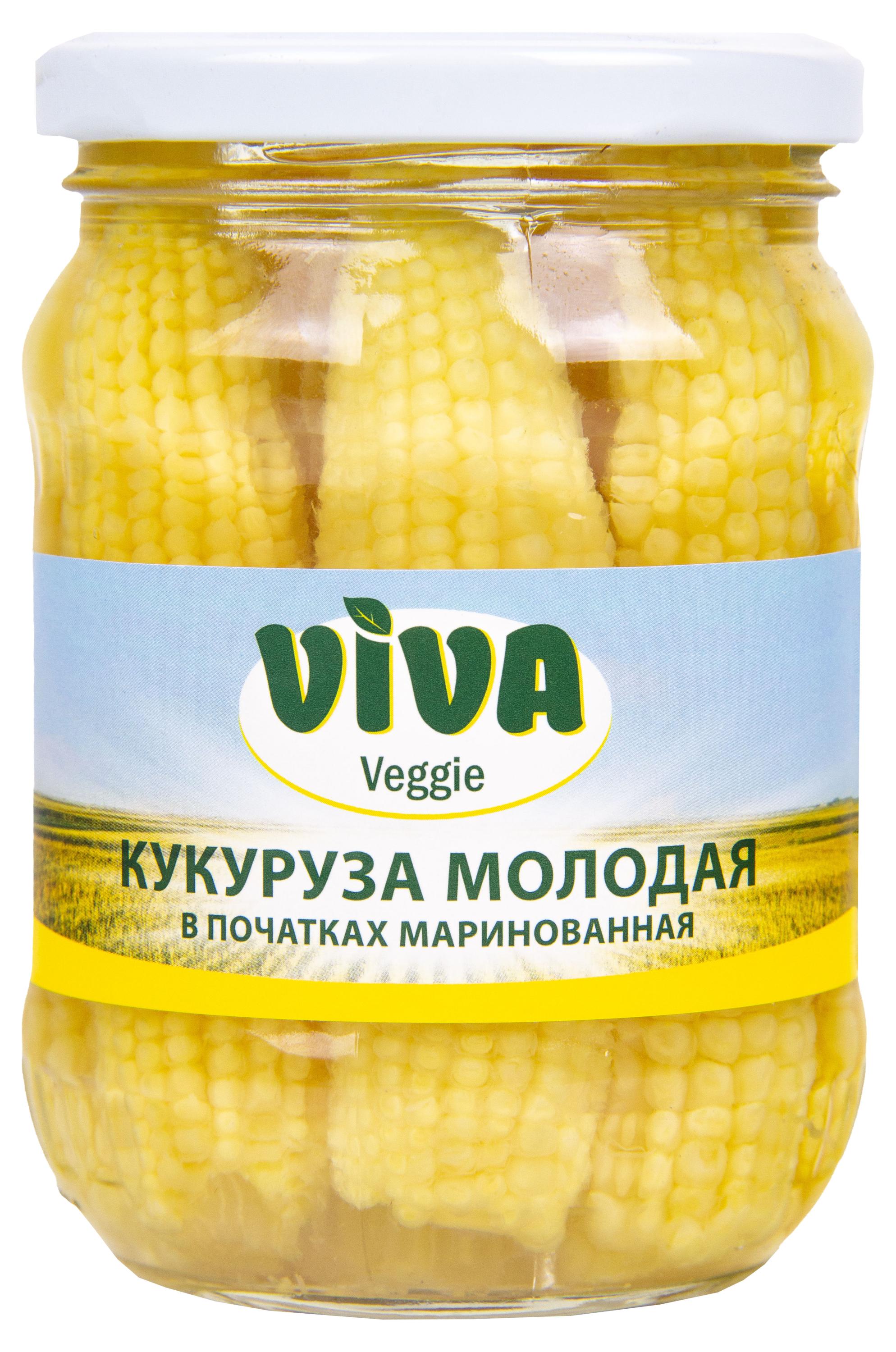 Кукуруза молодая Viva в початках маринованная Китай, 370 мл