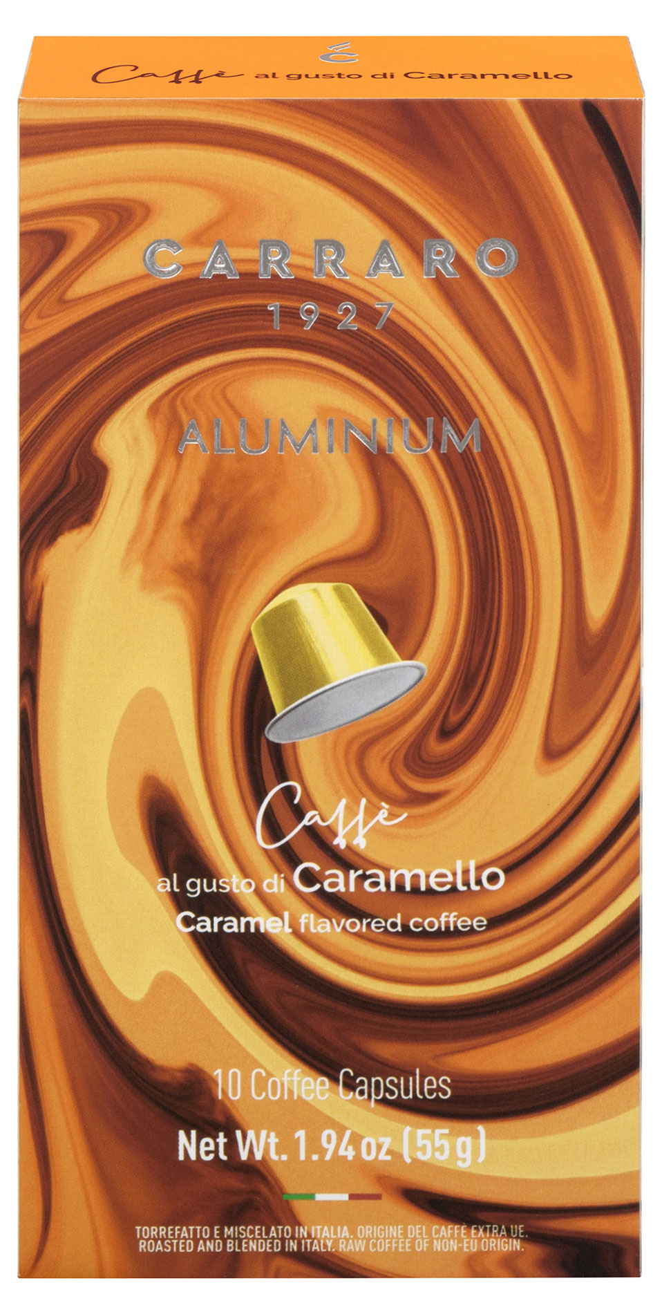 Кофе капсульный Carraro Aluminium Caramello Италия, 10 капсул