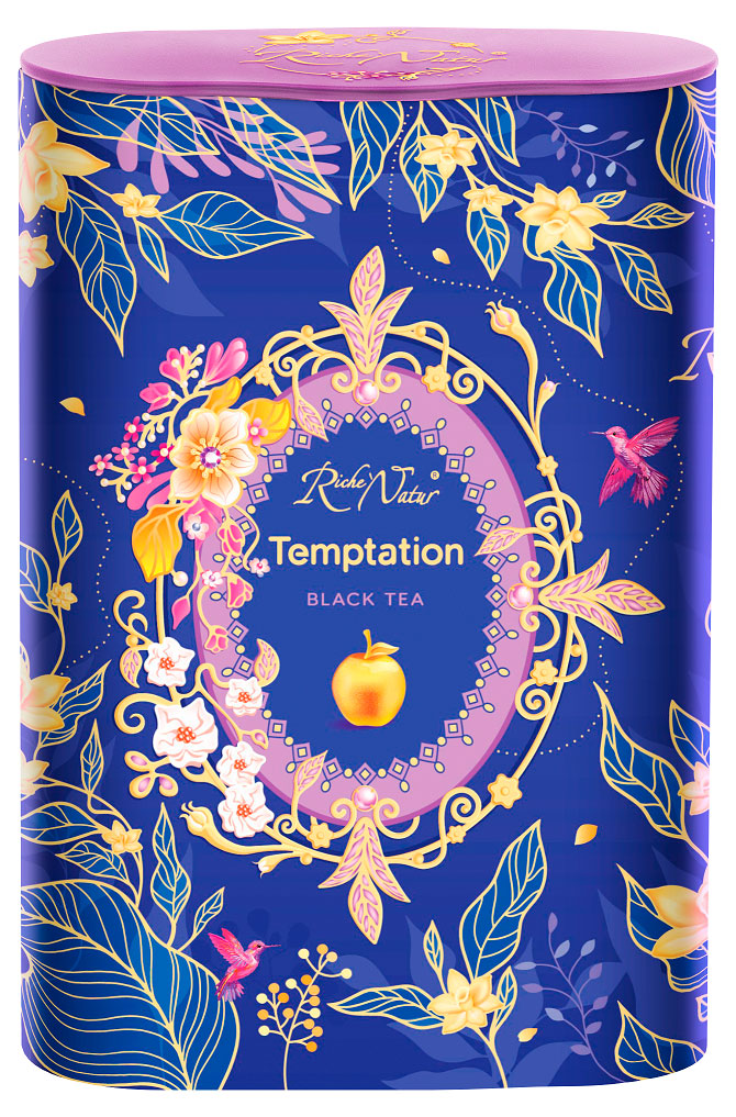 Чай черный Riche Natur Temptation Искушение с ароматом яблока и персика, 100 г