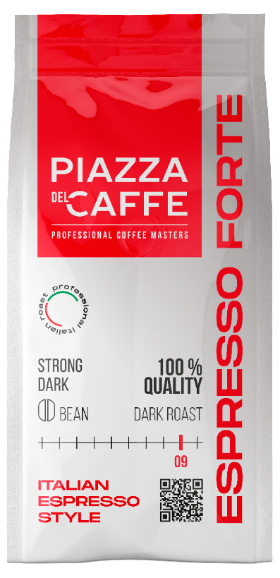 Кофе зерновой Piazza del Caffe Espresso Forte Эспрессо Форте, 230 г