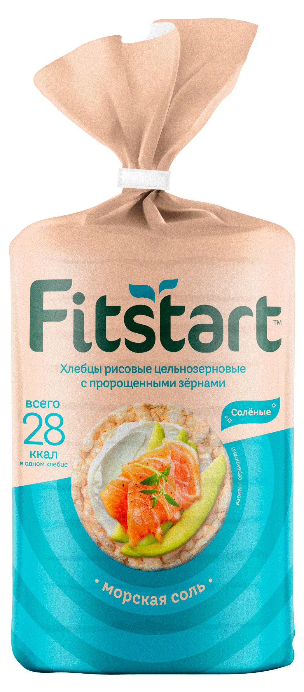 Хлебцы рисовые Fitstart цельнозерновые с пророщенными зернами Морская соль, 90 г