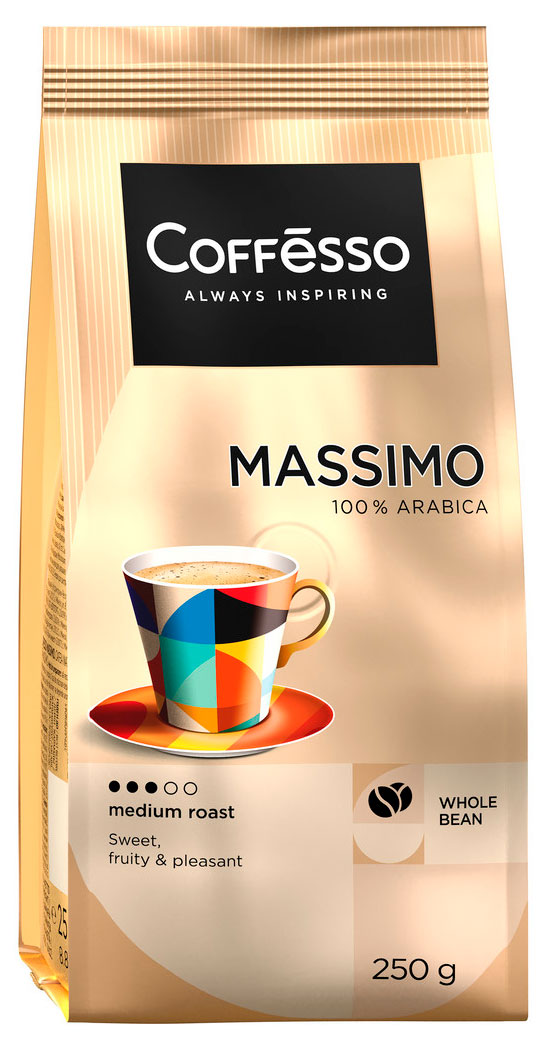 Кофе зерновой Coffesso Massimo, 250 г
