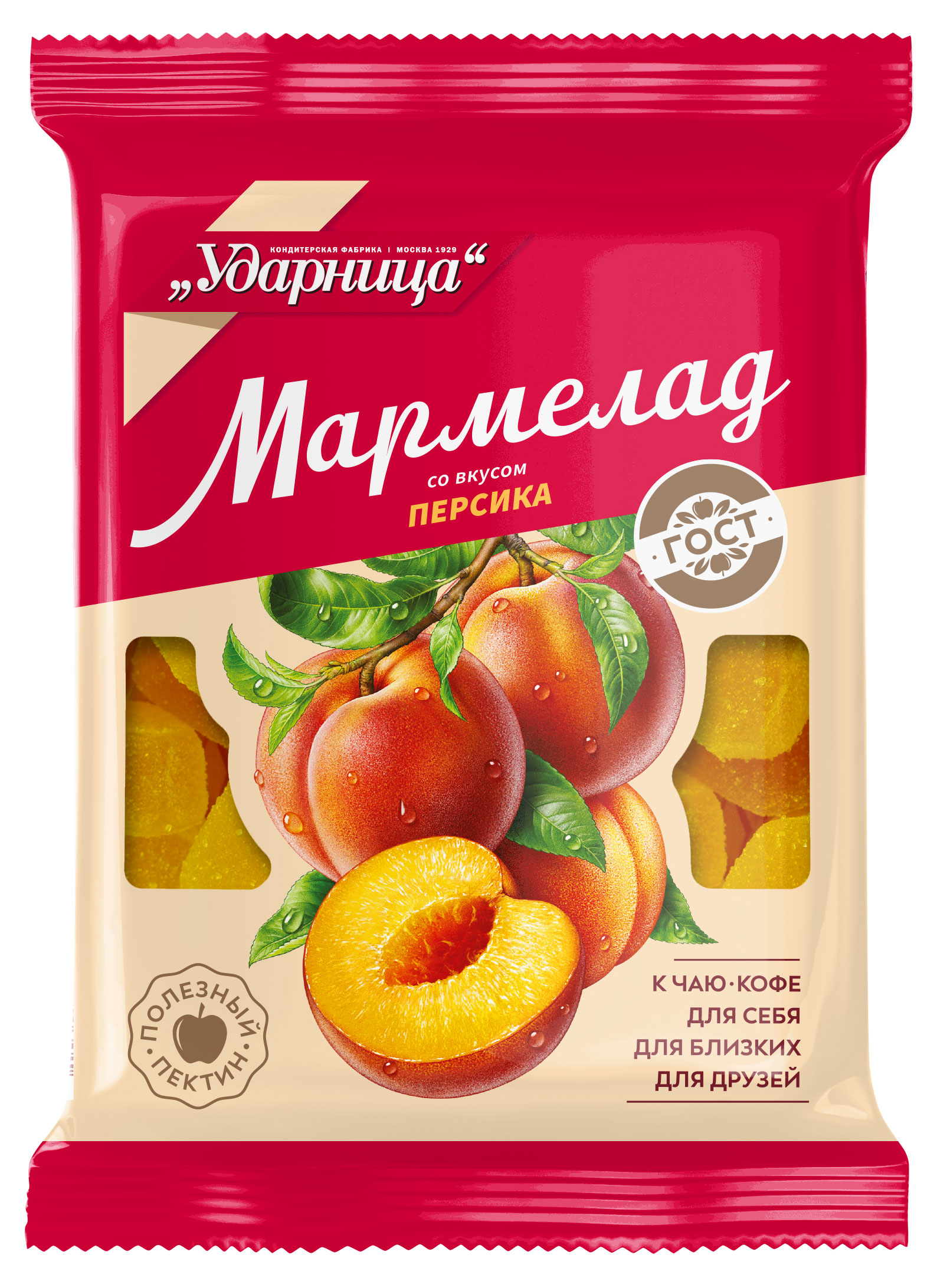 Мармелад Ударница со вкусом персика, 275 г