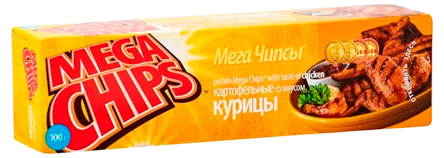 Чипсы картофельные Mega Chips в пластинах курица, 100 г