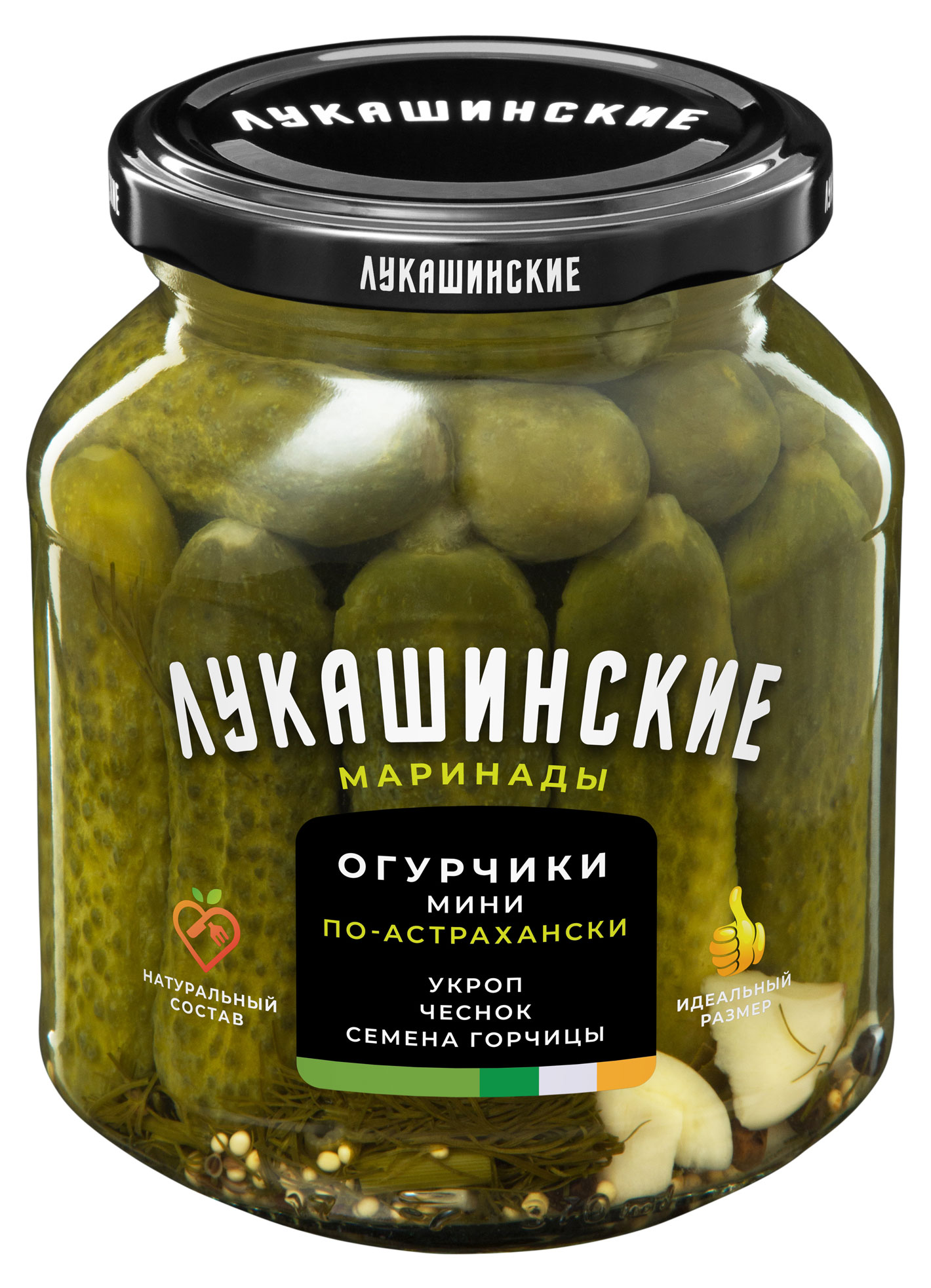 Огурчики Лукашинские мини по-астрахански, 340 г