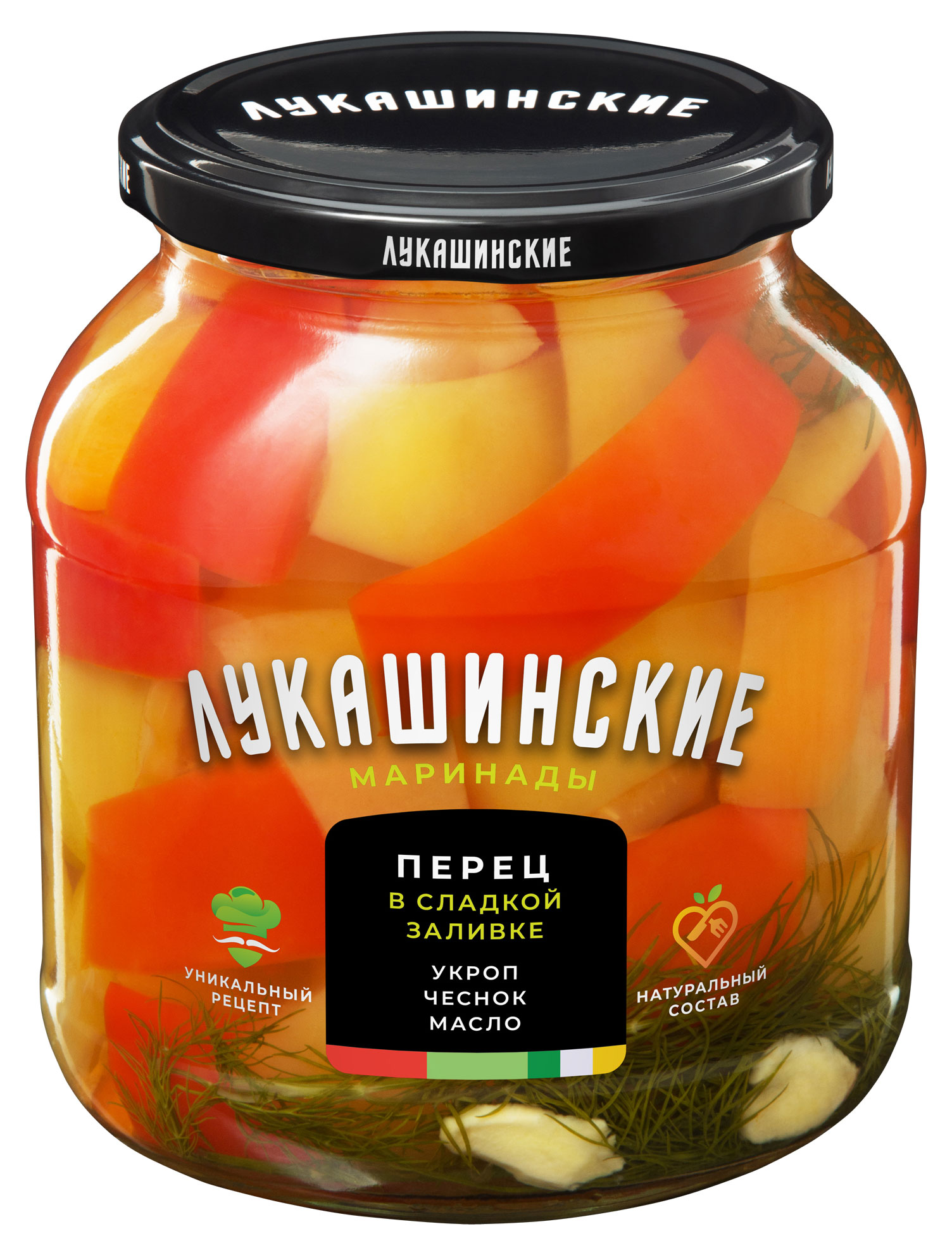 Перец сладкий Лукашинские в сладкой заливке, 670 г