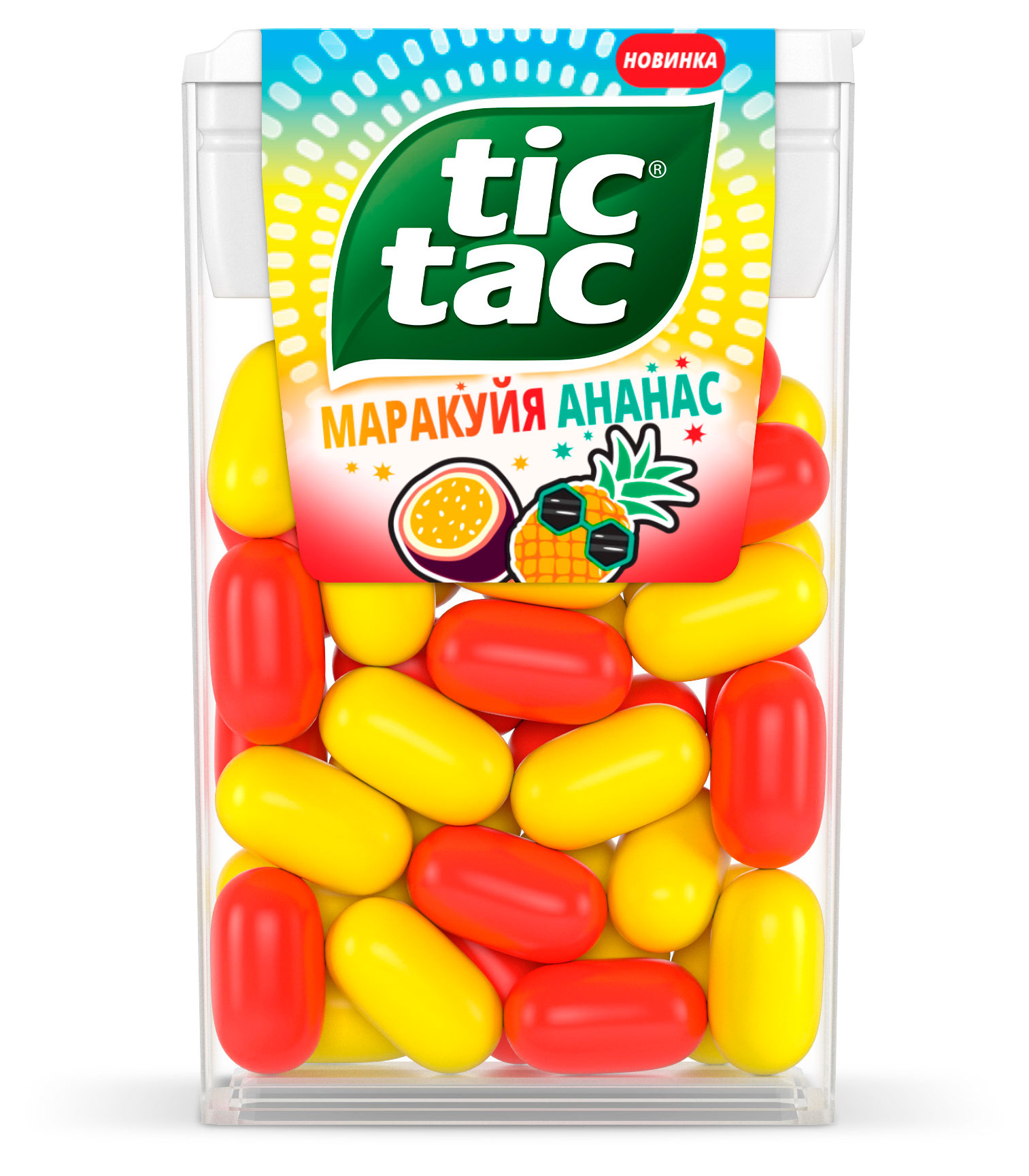 Драже освежающее Tic Tac со вкусом маракуйи и ананаса Ирландия, 16 г