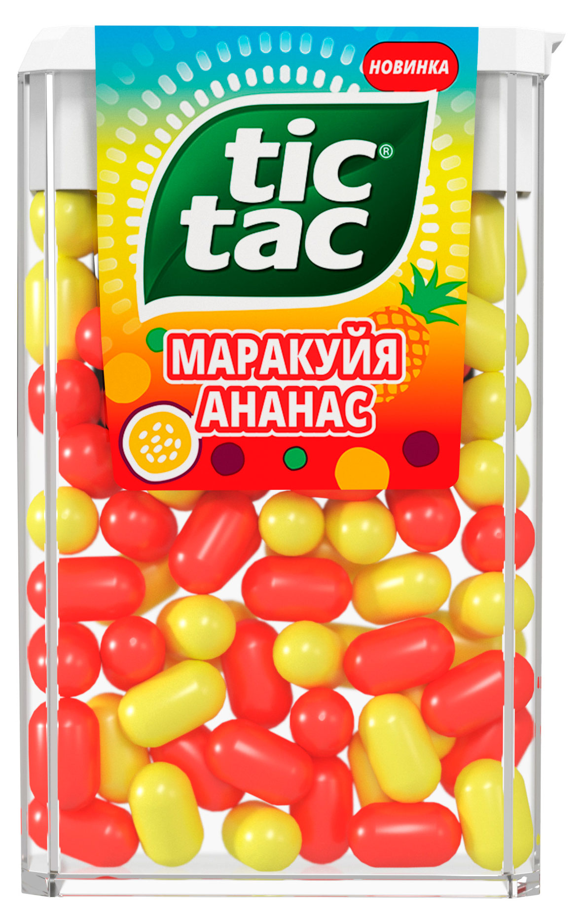 Драже освежающее Tic Tac со вкусом маракуйи и ананаса Ирландия, 49 г