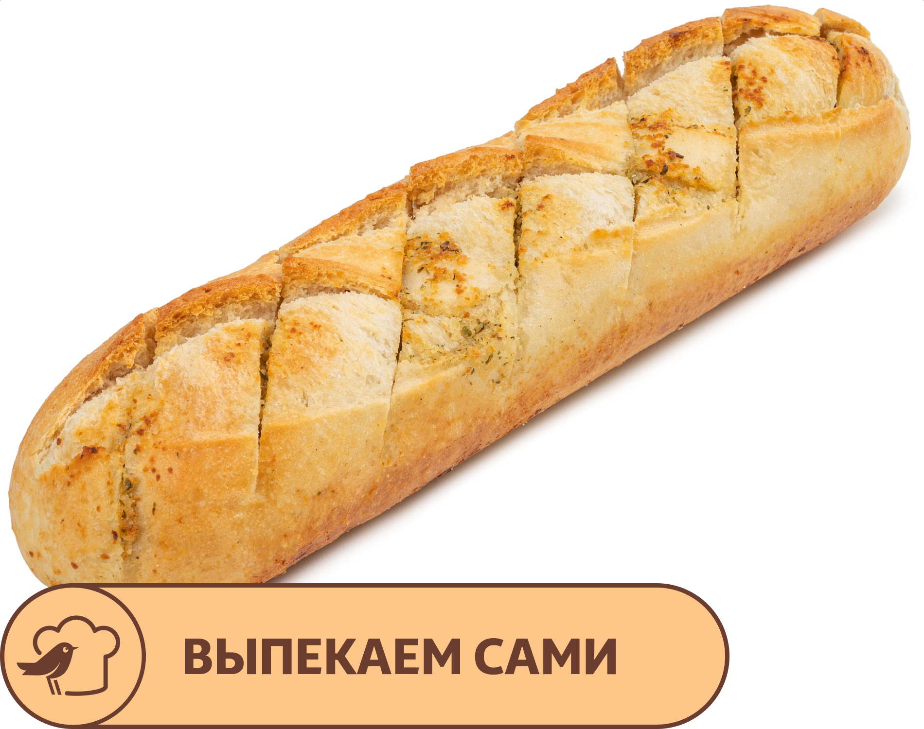 Мини-багет АШАН с чесноком, 165 г