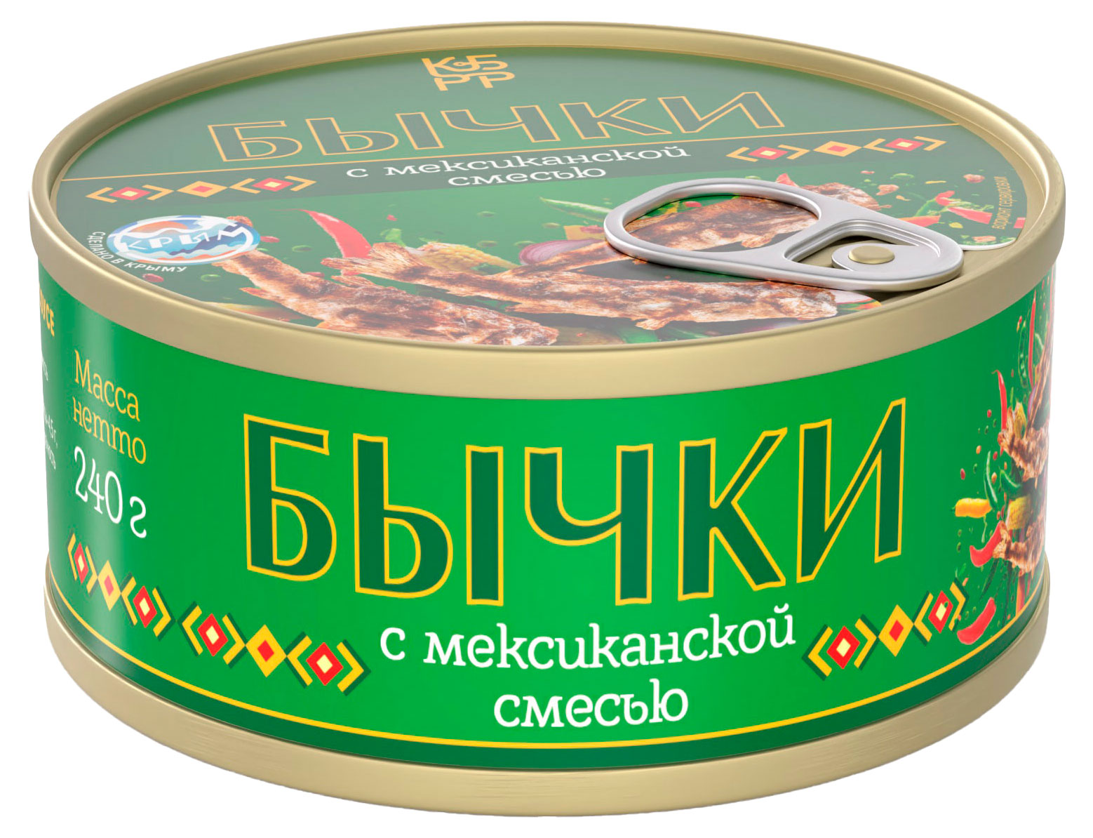 Бычки КБРР с мексиканской смесью в томатном соусе, 240 г