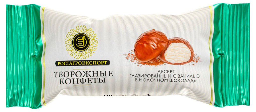 Десерт творожный глазированный РостАгроЭкспорт Творожные конфеты с ванилью в молочном шоколаде 15% БЗМЖ, 40 г
