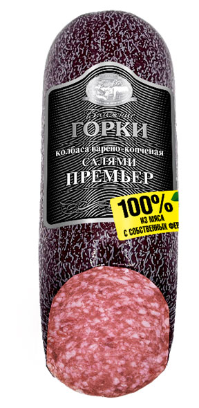 Колбаса варено-копченая Ближние горки Салями Премьер из свинины и говядины, 300 г