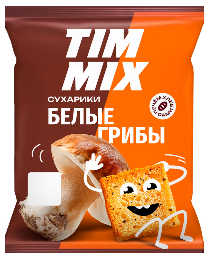 Сухарики пшеничные TIM MIX со вкусом белые грибы, 40 г