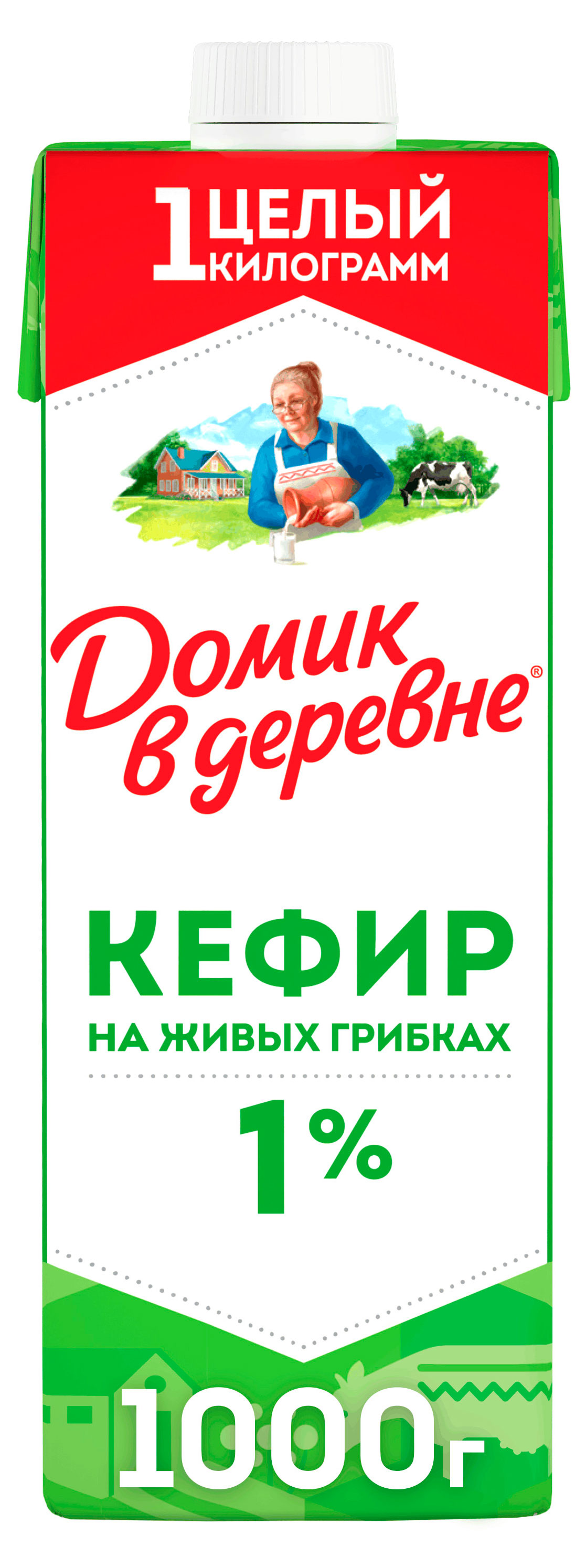 Кефир Домик в деревне 1% БЗМЖ, 1 кг