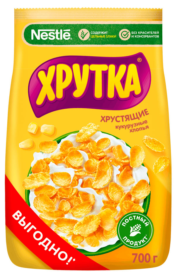 Готовый завтрак ХРУТКА Хлопья кукурузные хрустящие обогащенные кальцием, 700 г