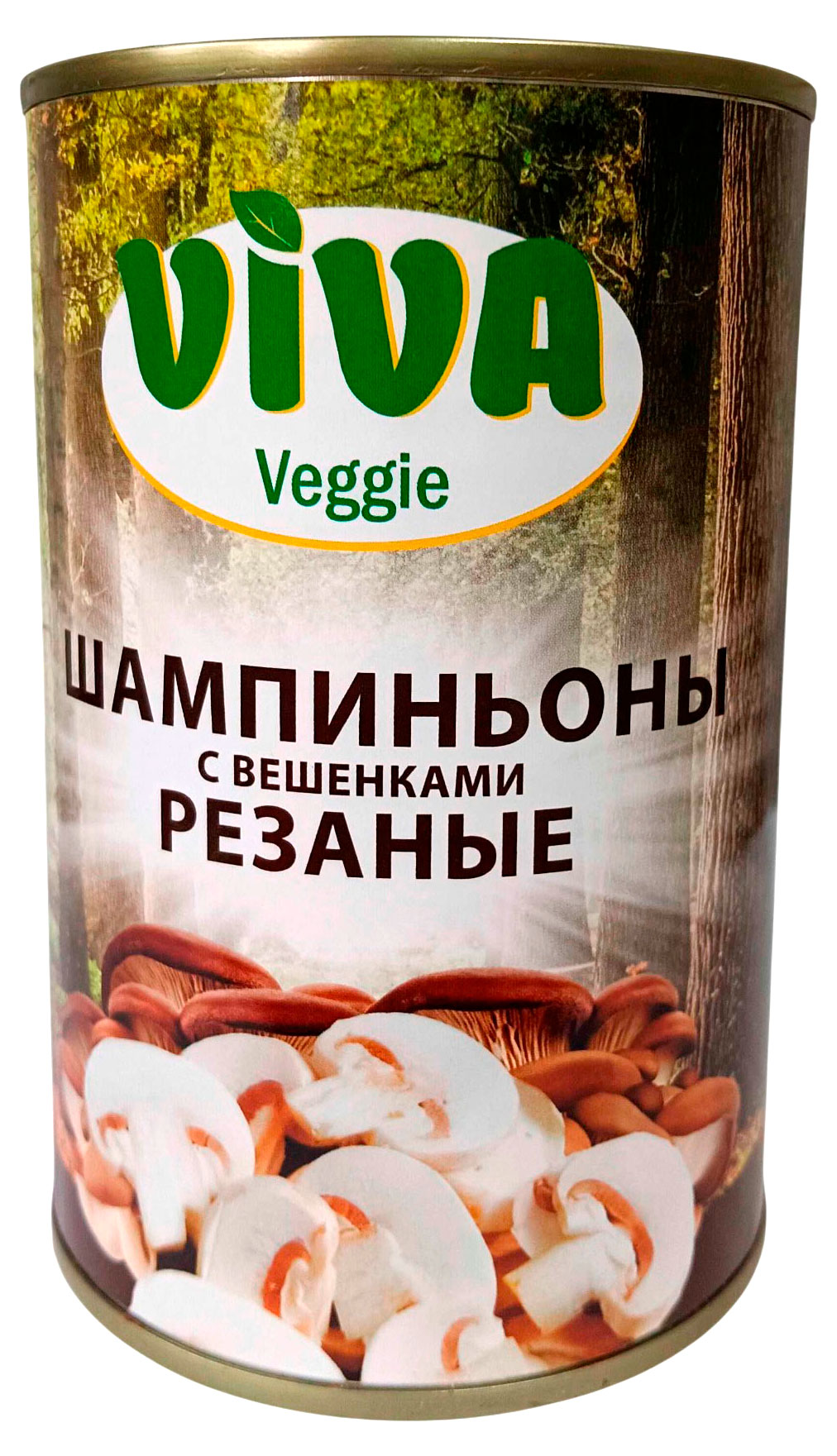 Шампиньоны Viva Veggie резаные с вешенками, 425 мл