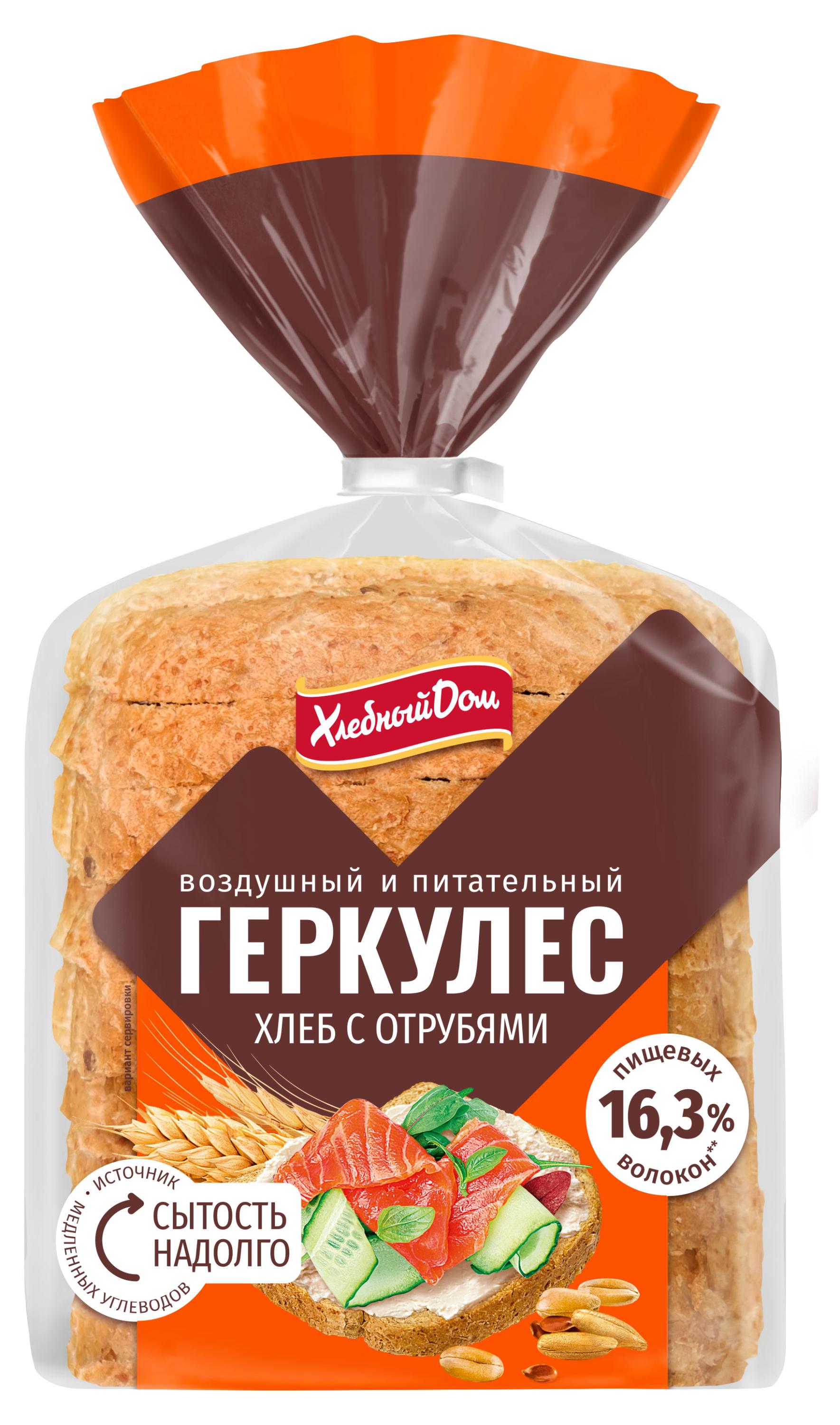 Хлеб тостовый пшеничный Хлебный Дом Геркулес с отрубями нарезка, 250 г