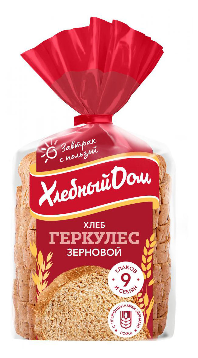 Хлеб тостовый пшеничный Хлебный Дом Геркулес зерновой нарезка, 250 г