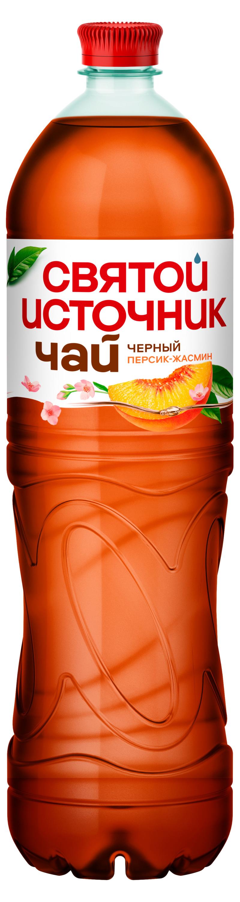 Чай черный Святой Источник негазированный со вкусом персика и жасмина, 1,5 л