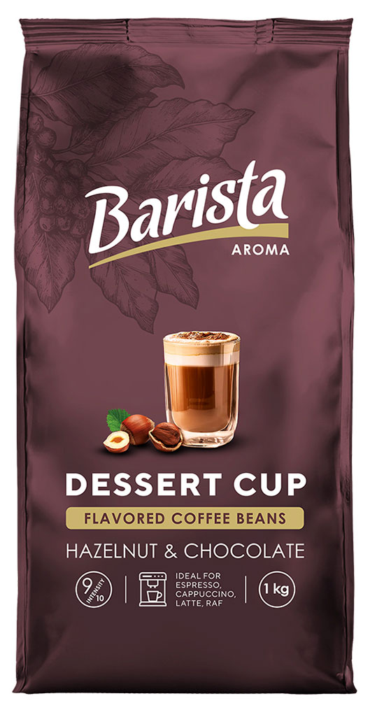 Кофе в зернах Barista aroma Десертная Чашка со вкусом фундука и шоколада натуральный жареный Беларусь, 1 кг
