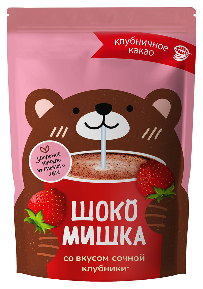 Какао-напиток растворимый Шокомишка со вкусом клубники со сливками Беларусь, 250 г