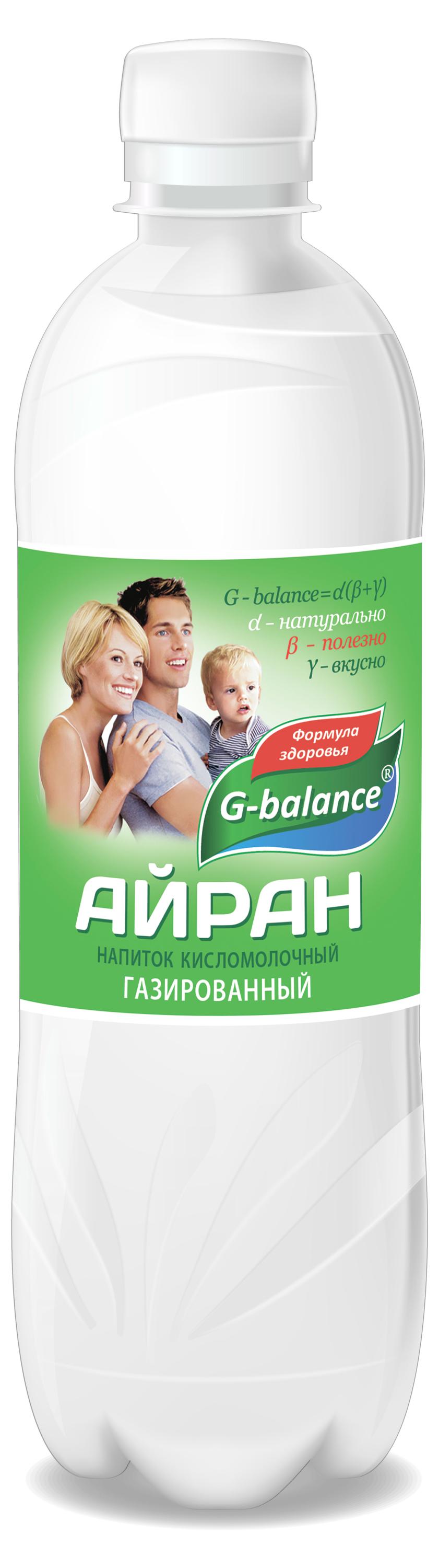 Напиток кисломолочный Айран G-Balance газированный 1% БЗМЖ охлажденный, 500 мл