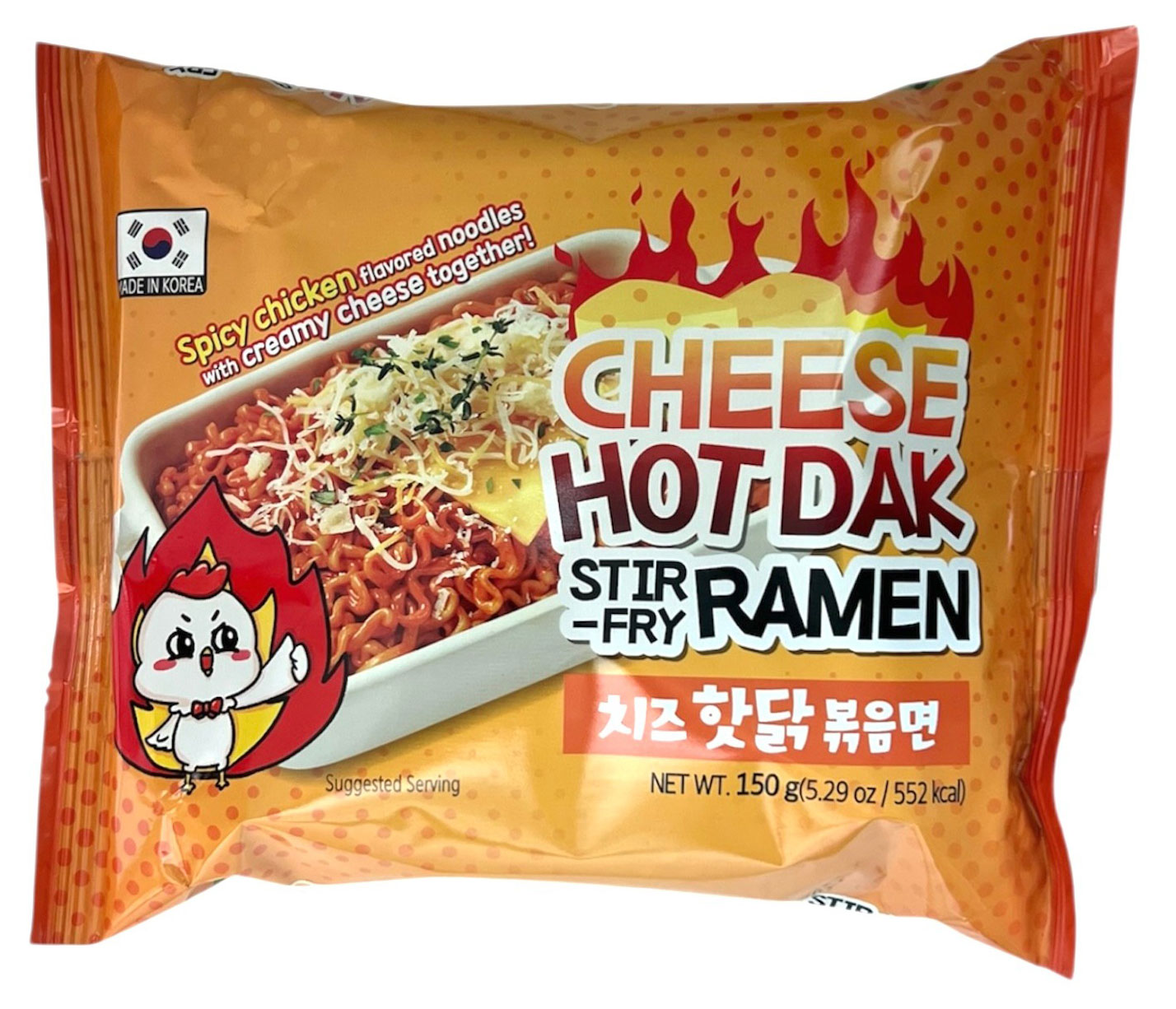 Лапша быстрого приготовления Migawon Hot Dak Stir Fry Ramen острая со вкусом сыра Корея, 150 г