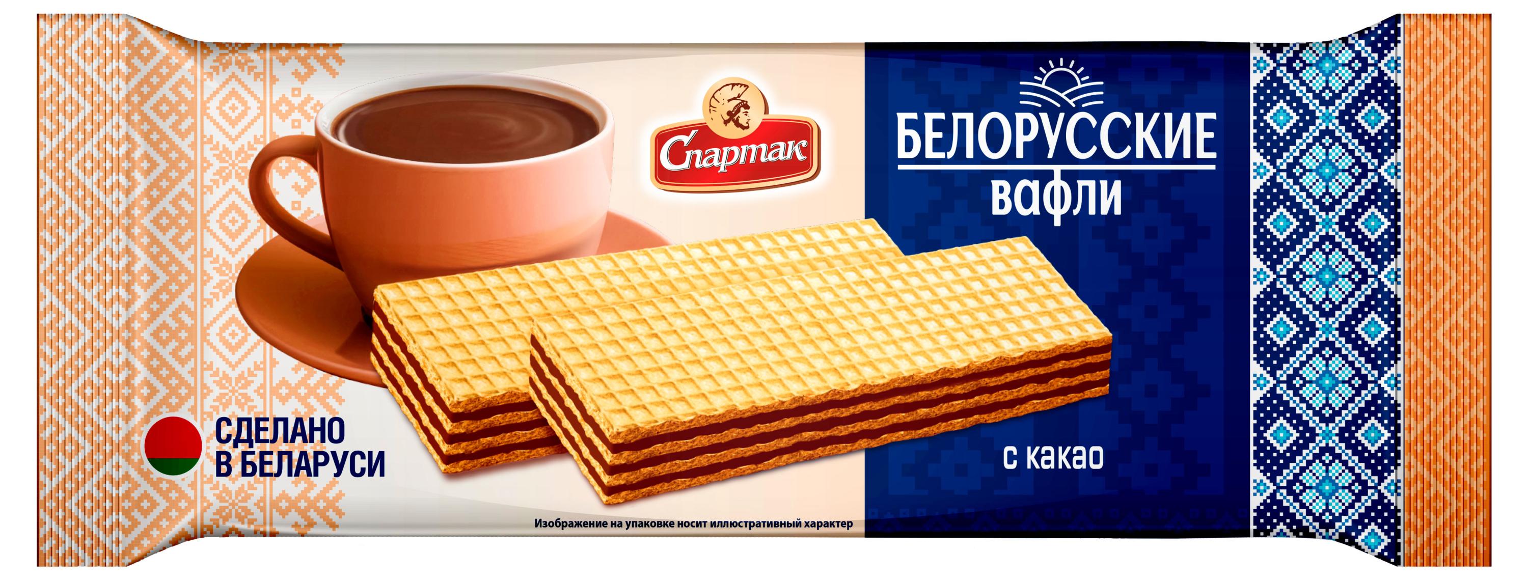Вафли Спартак Белорусские с какао Беларусь, 72 г